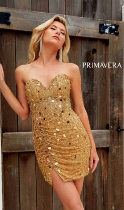 Primavera Short Party Dress 4252 -SIMPLY DRESS SALE 4252GOLD01