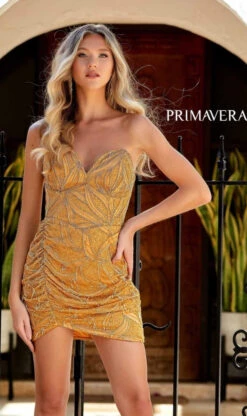 Primavera Short Party Dress 4259 -SIMPLY DRESS SALE 4259GOLD01