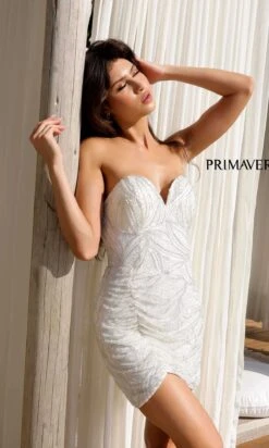 Primavera Short Party Dress 4259 -SIMPLY DRESS SALE 4259IVORY 1