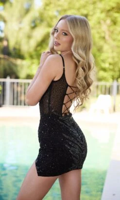 Primavera Short Party Dress 4425 -SIMPLY DRESS SALE 4425BLACKBACK homecoming dress