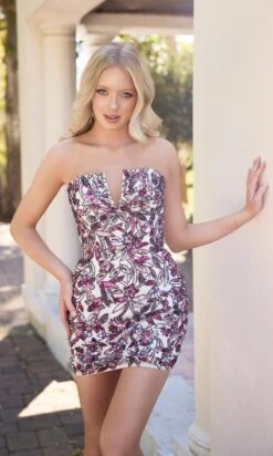 Primavera Short Party Dress 4431 11 Primavera Short Party Dress 4431 -SIMPLY DRESS SALE 4431IVORYMULTI1 homecoming dress