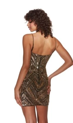 Alyce Short Party Dress 4840 -SIMPLY DRESS SALE 4840 BLACK GOLD SILVER 2