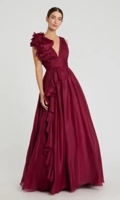 Mac Duggal Long Formal Dress 48856 -SIMPLY DRESS SALE 48856 Wine AB