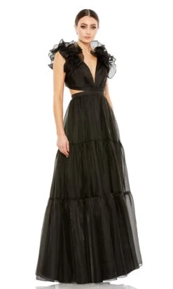 Mac Duggal Long Formal Dress 49528 -SIMPLY DRESS SALE 49528 Black AB