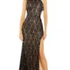 Mac Duggal Long Formal Dress 49679 -SIMPLY DRESS SALE 49679 BlackSilver AB
