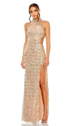 Mac Duggal Long Formal Dress 49679 -SIMPLY DRESS SALE 49679 RoseGold AB