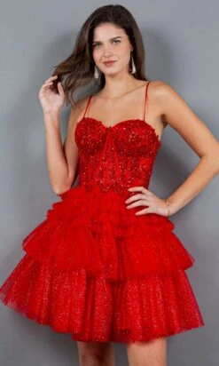 Cinderella Couture Short Party Dress 5133j -SIMPLY DRESS SALE 5133J Red 2