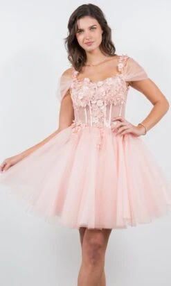 Cinderella Couture Short Party Dress 5134j -SIMPLY DRESS SALE 5134J Blush 2