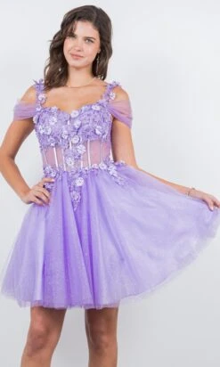 Cinderella Couture Short Party Dress 5134j -SIMPLY DRESS SALE 5134J Lavendar 2