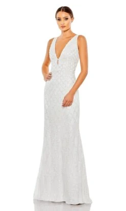 Mac Duggal Long Formal Dress 5669 -SIMPLY DRESS SALE 5669 White AB