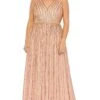 Mac Duggal Long Plus-Size Formal Dress 5755 -SIMPLY DRESS SALE 5755 Apricot AB