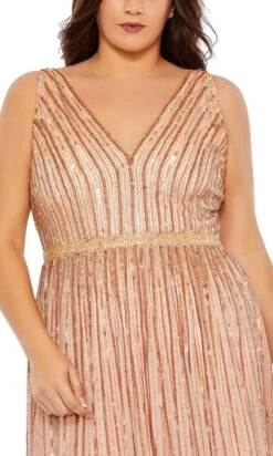 Mac Duggal Long Plus-Size Formal Dress 5755 -SIMPLY DRESS SALE 5755 Apricot CL