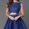 Short Two-Piece Party Dress With Lace Bodice 1 Short Two-Piece Party Dress With Lace Bodice -SIMPLY DRESS SALE 6054 royal blue dress NA 6054 d