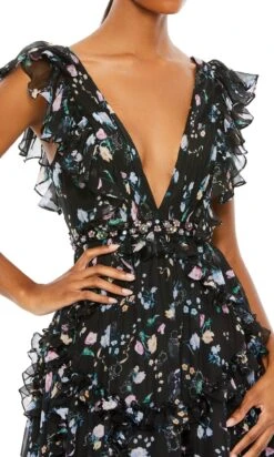 Mac Duggal Long Formal Dress 68090 -SIMPLY DRESS SALE 68090 BlackMulti CL