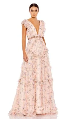 Mac Duggal Long Formal Dress 68090 -SIMPLY DRESS SALE 68090 PinkMulti AB