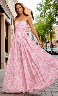 Ladivine Long Formal Dress 7443 -SIMPLY DRESS SALE 7443 rose front 68ac72c8 8885 40f9 a532 a83a13470b64