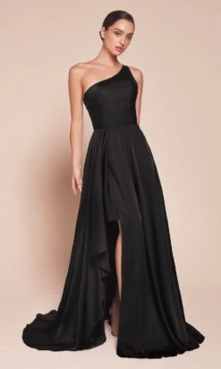 Ladivine Long Formal Dress 7450 -SIMPLY DRESS SALE 7450 black front