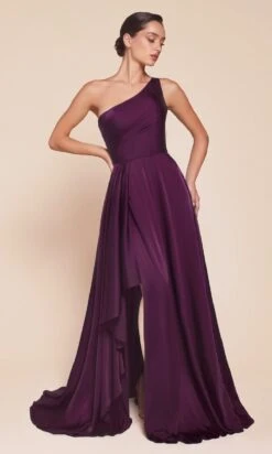 Ladivine Long Formal Dress 7450 -SIMPLY DRESS SALE 7450 eggplant front