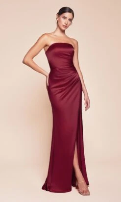 Ladivine Long Formal Dress 7451 -SIMPLY DRESS SALE 7451 burgundy front