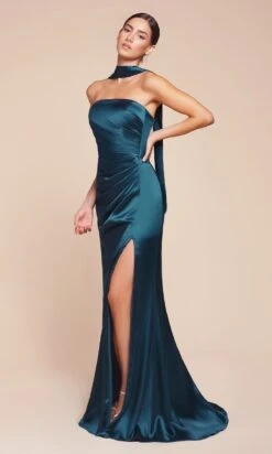 Ladivine Long Formal Dress 7451 -SIMPLY DRESS SALE 7451 french navy front