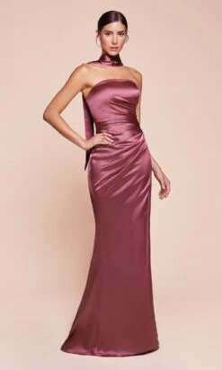 Ladivine Long Formal Dress 7451 -SIMPLY DRESS SALE 7451 mauve rose front