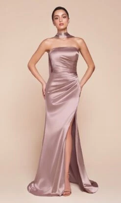 Ladivine Long Formal Dress 7451 -SIMPLY DRESS SALE 7451 mauve front