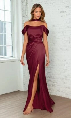 Ladivine Long Formal Dress 7452 -SIMPLY DRESS SALE 7452 burgundy 1