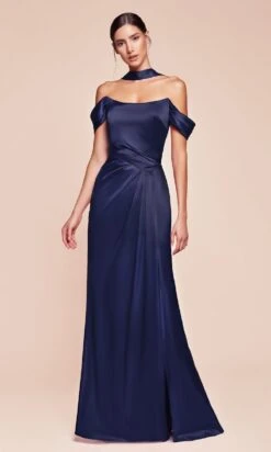 Ladivine Long Formal Dress 7452 -SIMPLY DRESS SALE 7452 navy front