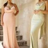 Ladivine Long Formal Dress 7487 -SIMPLY DRESS SALE 7487 sage dustyrose