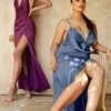 Ladivine Long Formal Dress 7489 -SIMPLY DRESS SALE 7489 sangria smokyblue