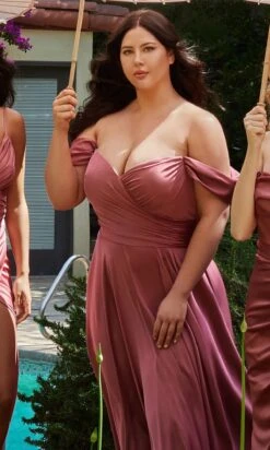 Long Formal Dress 7493 By Ladivine -SIMPLY DRESS SALE 7493C mauverose