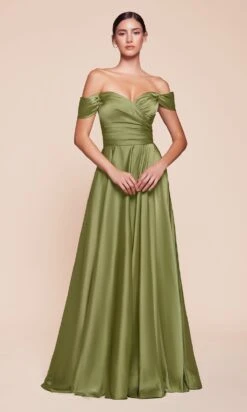 Ladivine Long Formal Dress 7493-1 -SIMPLY DRESS SALE 7493 GREENERY FRONT long prom dresses