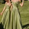 Ladivine Long Formal Dress 7493-1 -SIMPLY DRESS SALE 7493 greenery long prom dresses