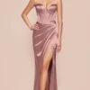 Ladivine Long Formal Dress 7495-1 -SIMPLY DRESS SALE 7495 MAUVE FRONT long prom dresses