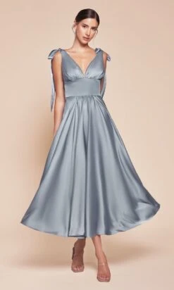 Ladivine Short Party Dress 7499 -SIMPLY DRESS SALE 7499 dusty blue front