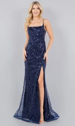 Cinderella Couture Long Formal Dress 8081j -SIMPLY DRESS SALE 8081J Navy 1