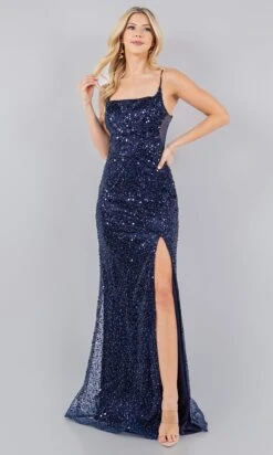Cinderella Couture Long Formal Dress 8081j -SIMPLY DRESS SALE 8081J Navy 3