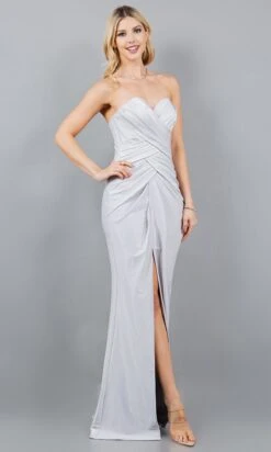 Cinderella Couture Long Formal Dress 8095j -SIMPLY DRESS SALE 8095J SILVER 5