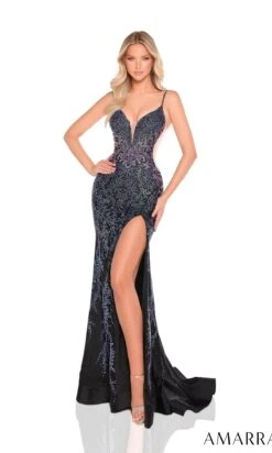 Amarra Long Formal Dress 88228 -SIMPLY DRESS SALE 88228 Black Multi long prom dress