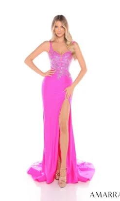 Amarra Long Formal Dress 88242 8 Amarra Long Formal Dress 88242 -SIMPLY DRESS SALE 88242BrightPink long prom dress