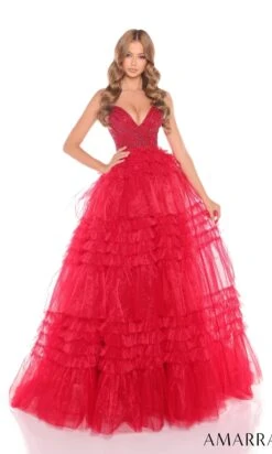 Amarra Long Formal Dress 88303 14 Amarra Long Formal Dress 88303 -SIMPLY DRESS SALE 88303Red long prom dress