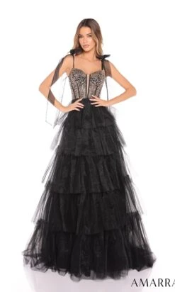 Amarra Long Formal Dress 88331 -SIMPLY DRESS SALE 88331 Black Gold long prom dress