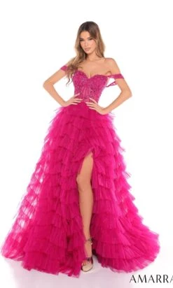 Amarra Long Formal Dress 88388 10 Amarra Long Formal Dress 88388 -SIMPLY DRESS SALE 88388BrightFuchsia long prom dress
