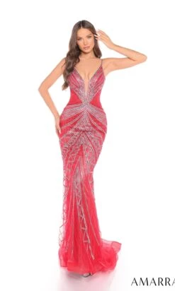 Amarra Long Formal Dress 88395 -SIMPLY DRESS SALE 88395Red long prom dress