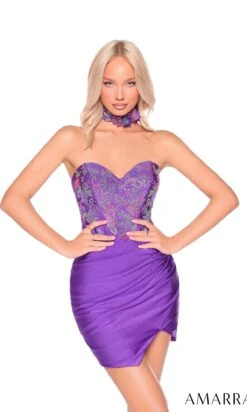 Amarra Short Party Dress 88911 16 Amarra Short Party Dress 88911 -SIMPLY DRESS SALE 88911Purple a