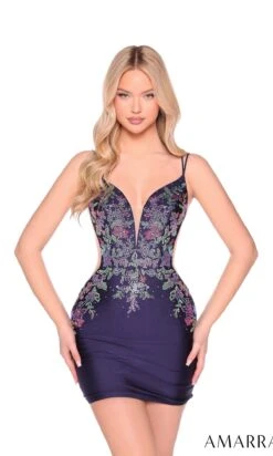 Amarra Short Party Dress 88919 -SIMPLY DRESS SALE 88919Navy a