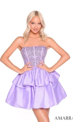Amarra Short Party Dress 88952 -SIMPLY DRESS SALE 88952Lilac a