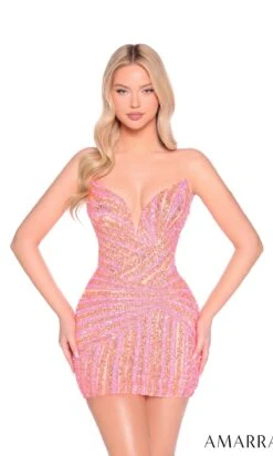 Amarra Short Party Dress 88997 -SIMPLY DRESS SALE 88997CoralHotPink a
