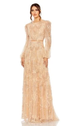 Mac Duggal Long Formal Dress 93930 -SIMPLY DRESS SALE 93930 Champagne AB