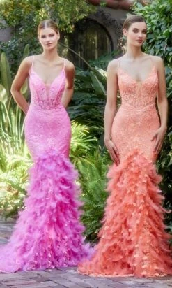 Andrea & Leo Long Formal Dress A1116 -SIMPLY DRESS SALE A1116 HOTPINK NEONORANGE 2